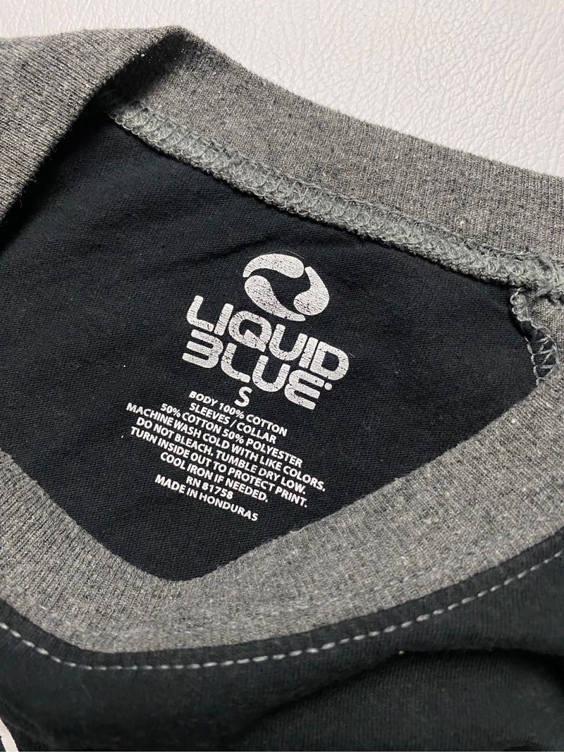 2016 ACDC HELLS BELL Liquid Blue Raglan t-Shirt, foto 4