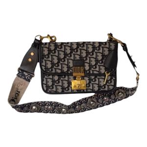 Dior Streetwear Luxury Shoulder bag Wanita navy cream