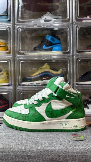 AIR FORCE 1 HIGH X OFF WHITE X LOUIS VUITTON WHITE GREEN , A