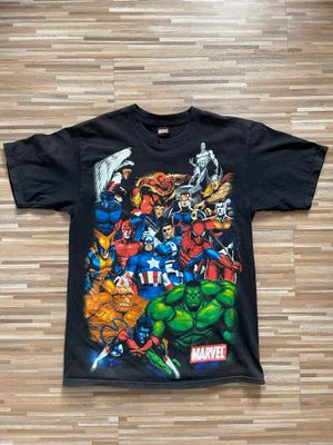 Vintage Y2k Marvel Superheroes Black Mad Engine Tee🪼