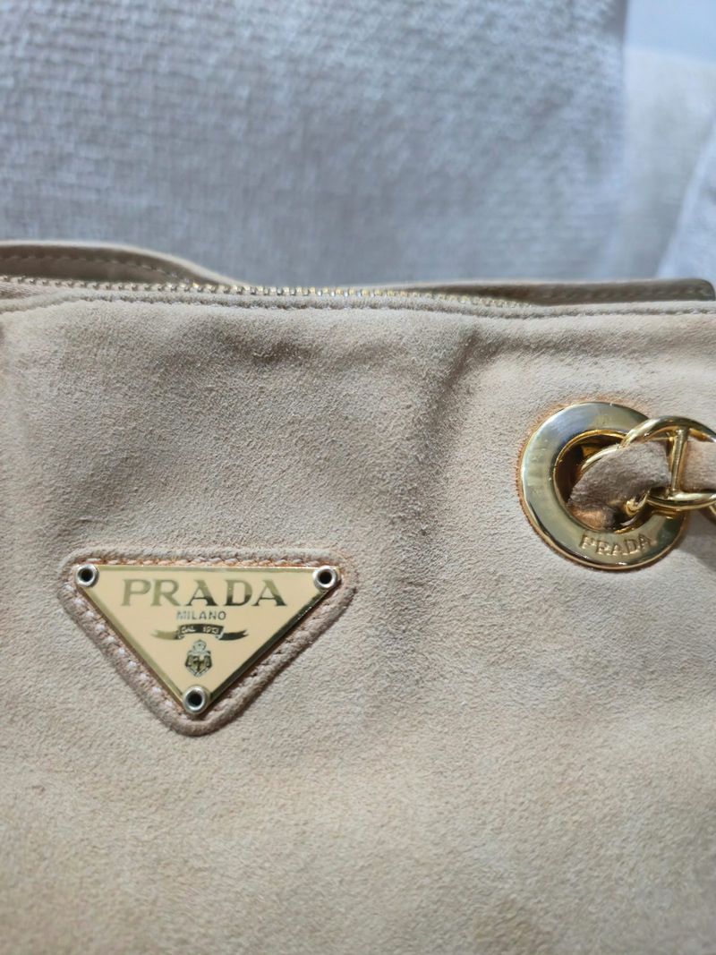 PRADA chain suede leather bag, foto 8