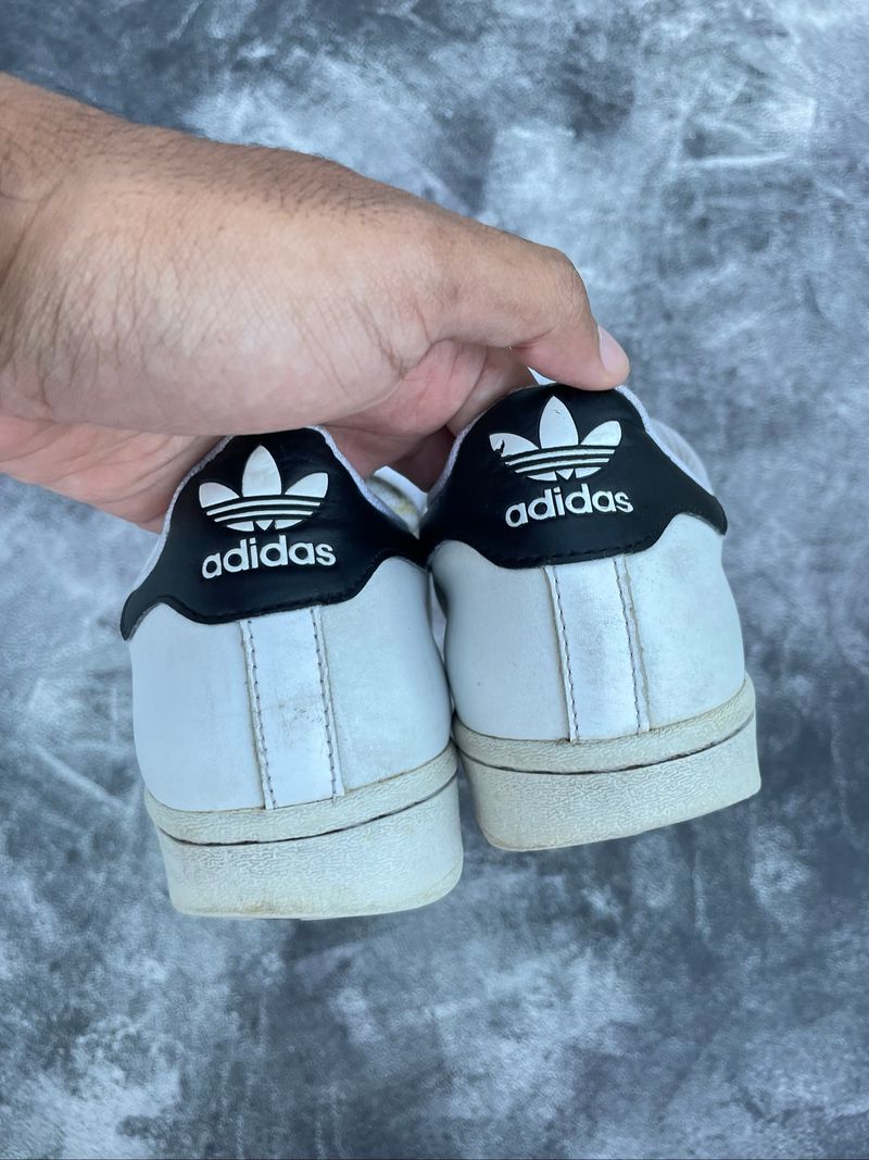 Sepatu Adidas Superstar white Black, foto 5