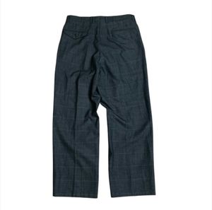 Japanese tailored double pleated houndstooth tartan