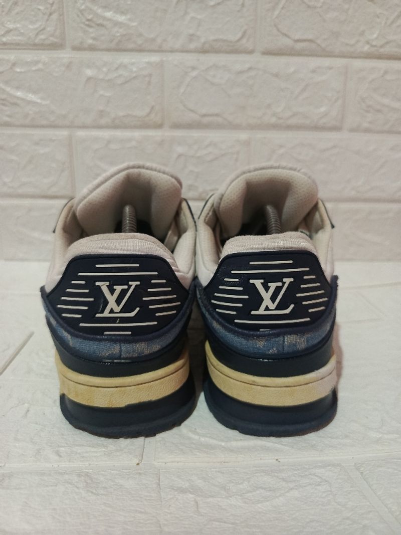 Louis Vuitton Trainer White Blue Denim, foto 3