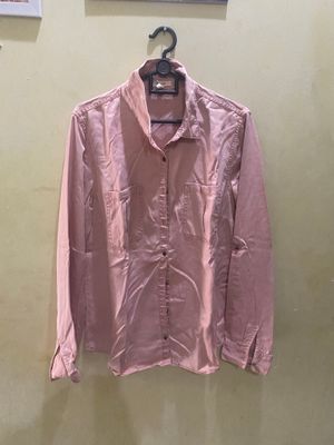 Kemeja jeans warna pink