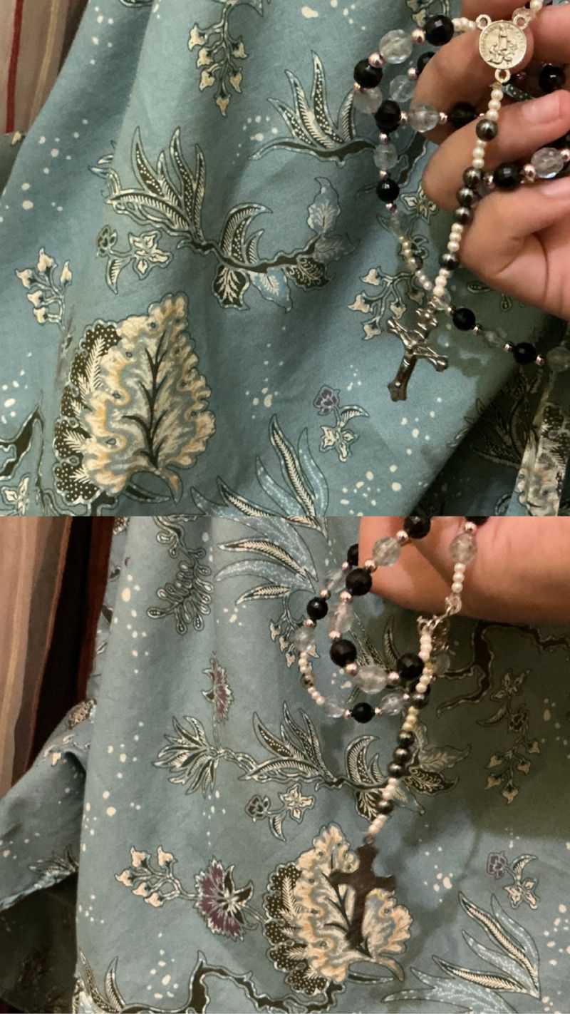 gothic-like blue rosary; rosario, foto 5