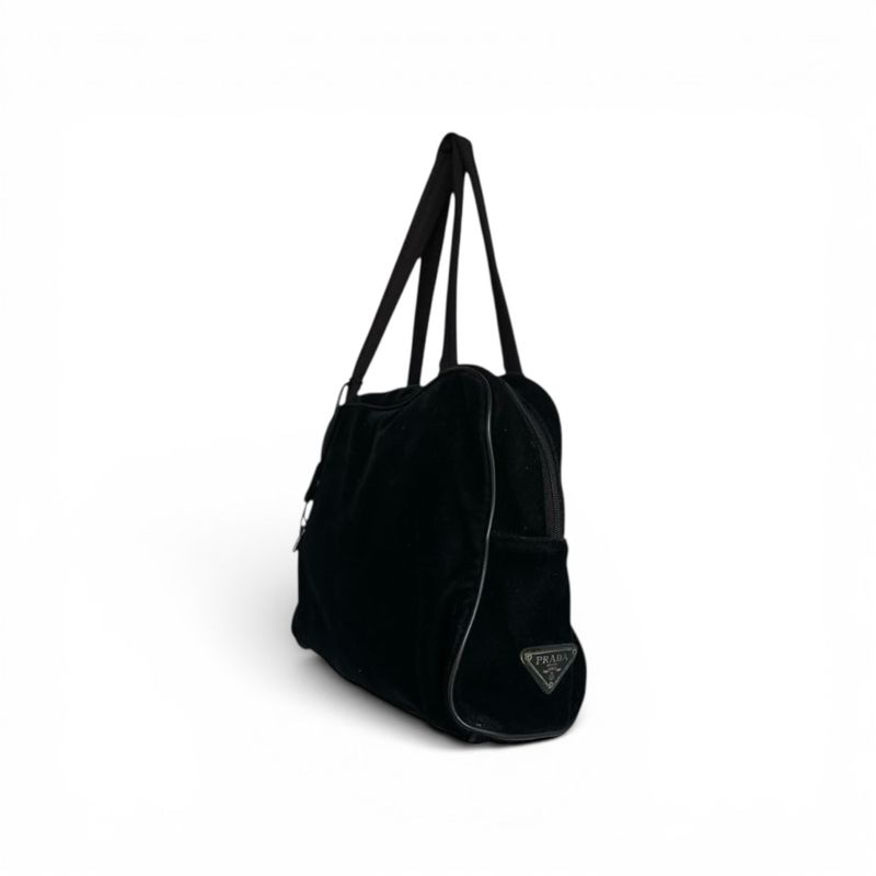 prada velour black hand bag, foto 3