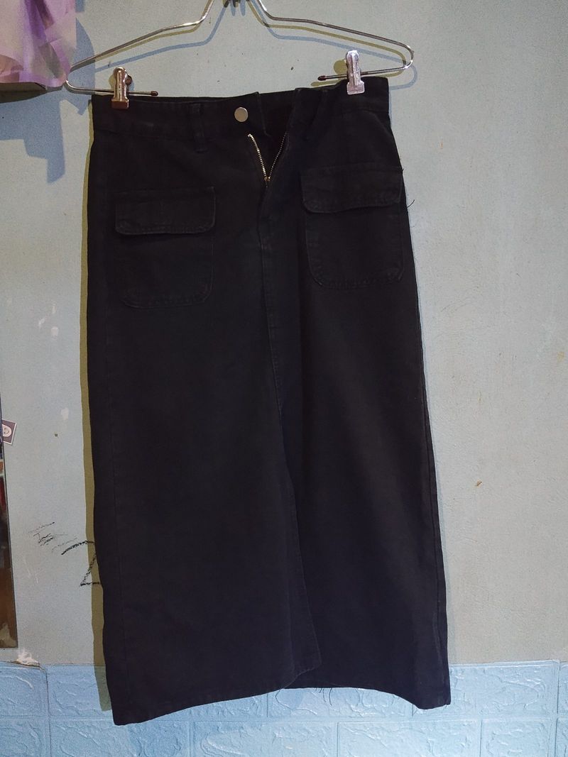Rok jeans warna hitam, foto 5
