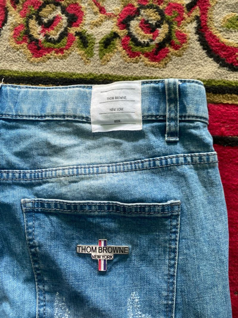 Thom browne ripped jeans, foto 4