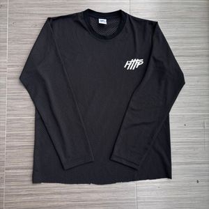 Http running mesh long sleeve cropped shirt