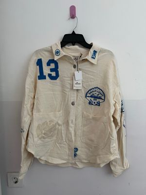 Me369 Simon Printed Stickers Cropped Jacket