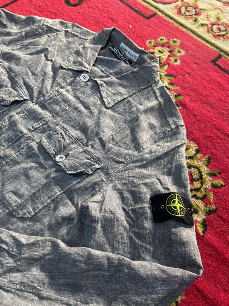 Stone island lino flax compact chord jacket, foto 3