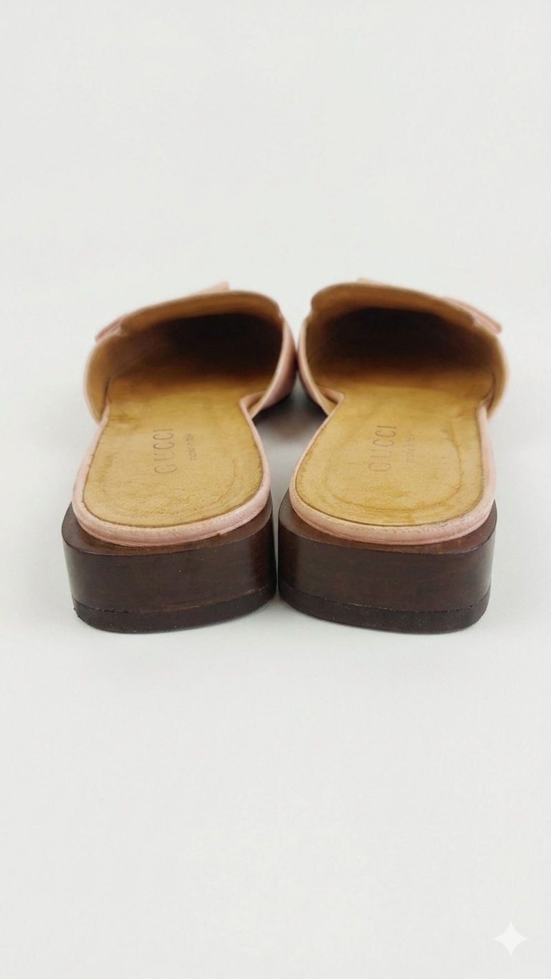 Vintage gucci pointed toe mules pink, foto 3