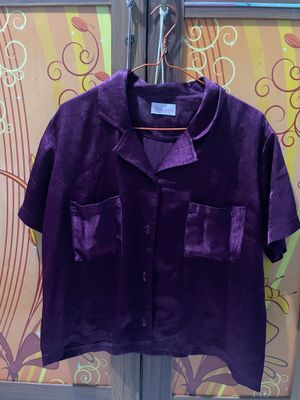 kemeja boxy, bahan silk