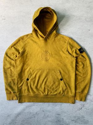 Rare Supreme x Stone Island 2019 Dust Yellow hoodie