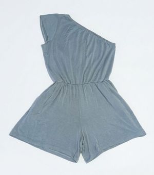 off shoulder grey jumpsuit