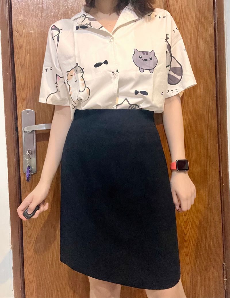 Rok Wanita Biru Dongker Selutut, foto 2