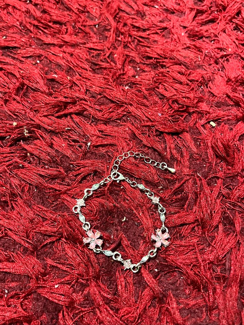 pink flowers bracelet, foto 3