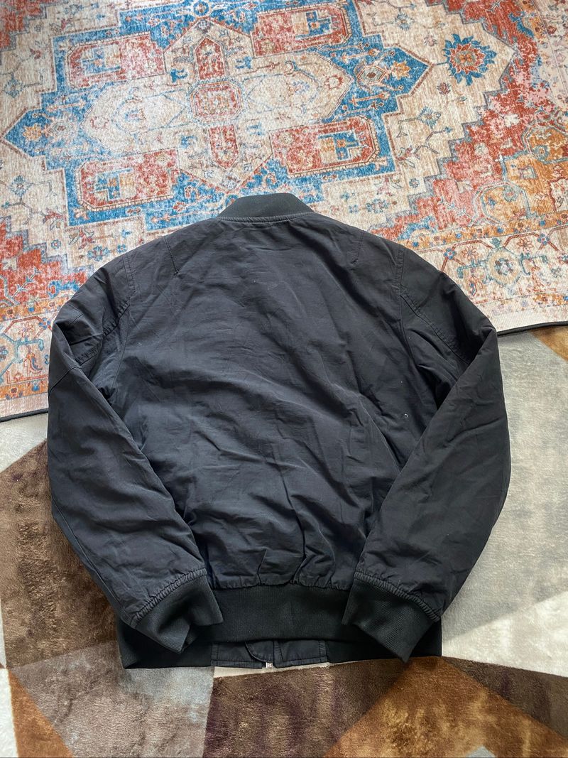 MILITARY BOMBER JAKET HnM CANVAS BLACK BASIC, foto 2