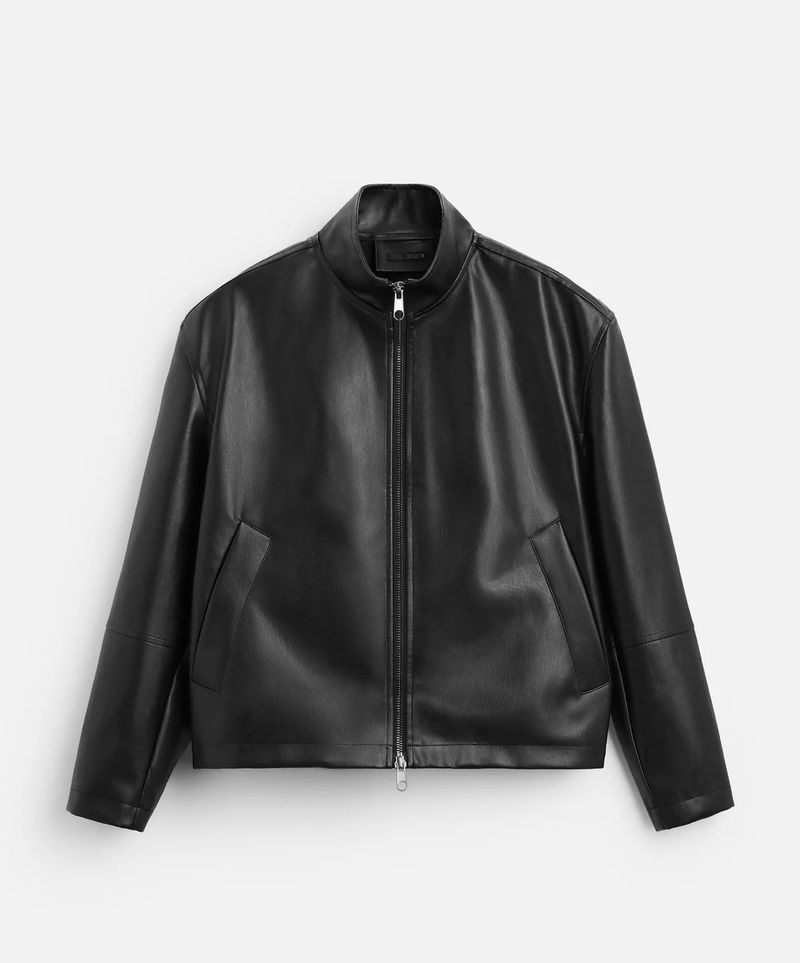 zara leather boxy jacket, foto 3