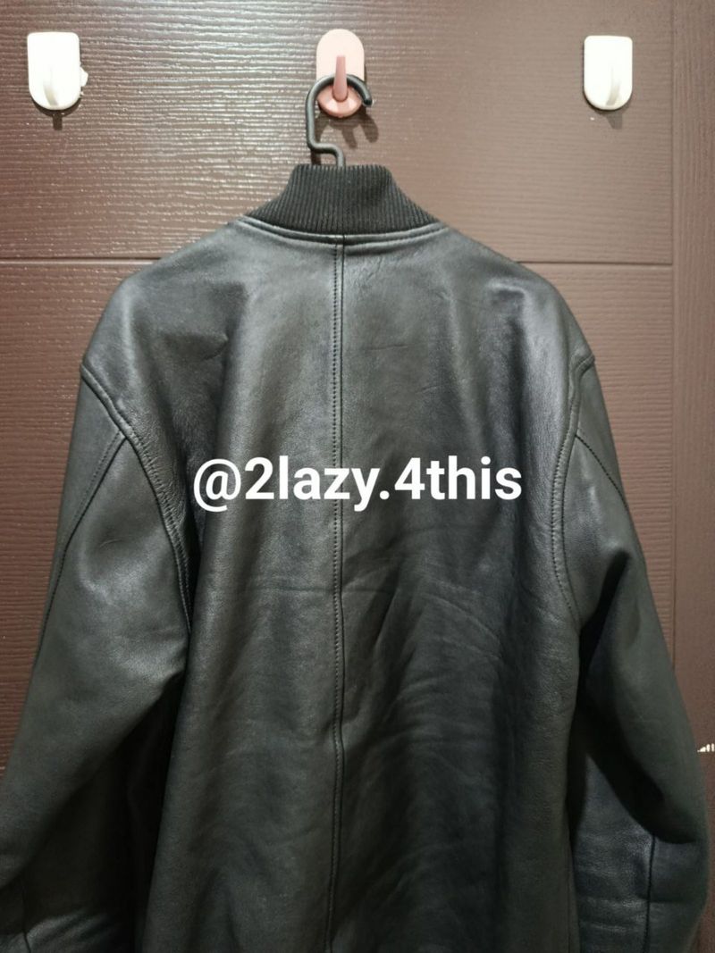 Jaket Kulit Bomber Hitam, foto 2