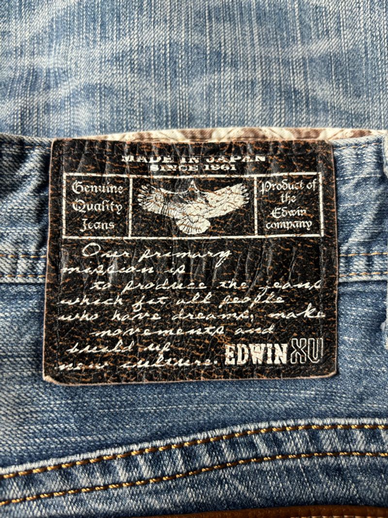 2000s Edwin Leather Pocket Jeans, foto 5