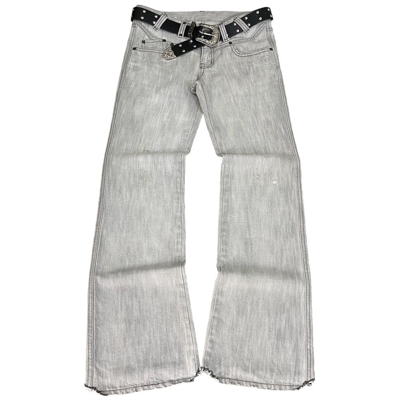 Bootcut lightgrey distressed denim, foto 2