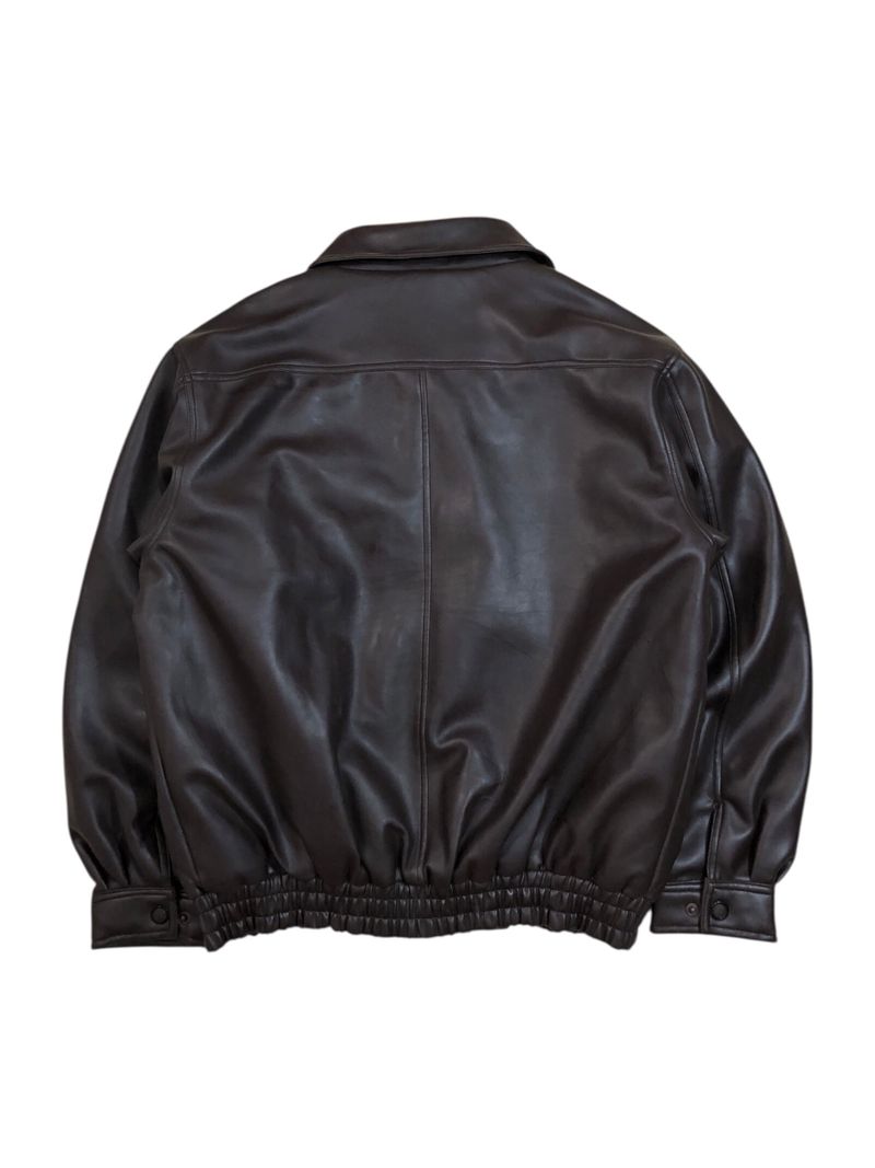 J-H Project Faux Leather Blouson Jacket - Brown, foto 2