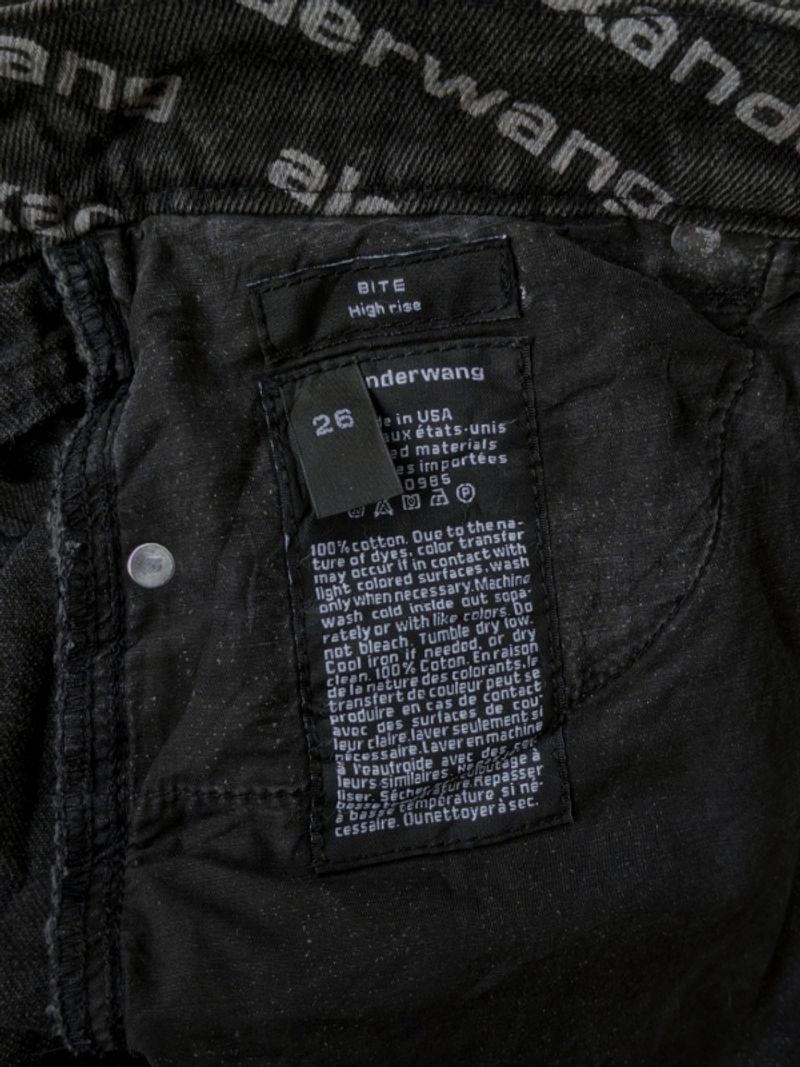 ALEXANDER WANG GREY LOGO PRINT Bite High Rise Jeans, foto 8