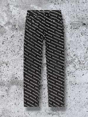 ALEXANDER WANG GREY LOGO PRINT Bite High Rise Jeans