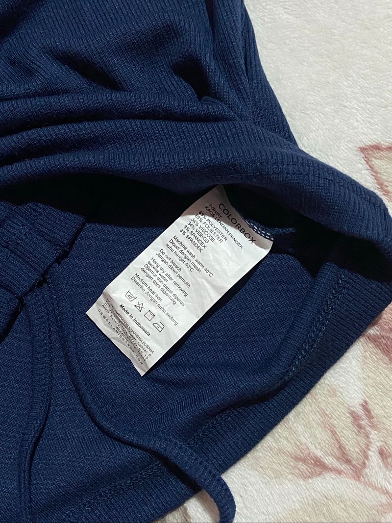Drawstring Crop Top Tee Navy | COLORBOX, foto 5