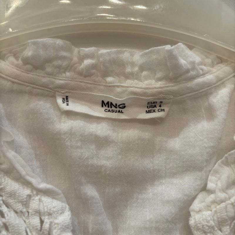 Atasan Linen Putih Mango, foto 3