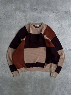 Follow Knitwear Vintage Tartan Patterned Grandpa Sweater