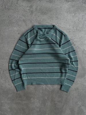 Unbrand knitwear stripe pattern grandpa sweater
