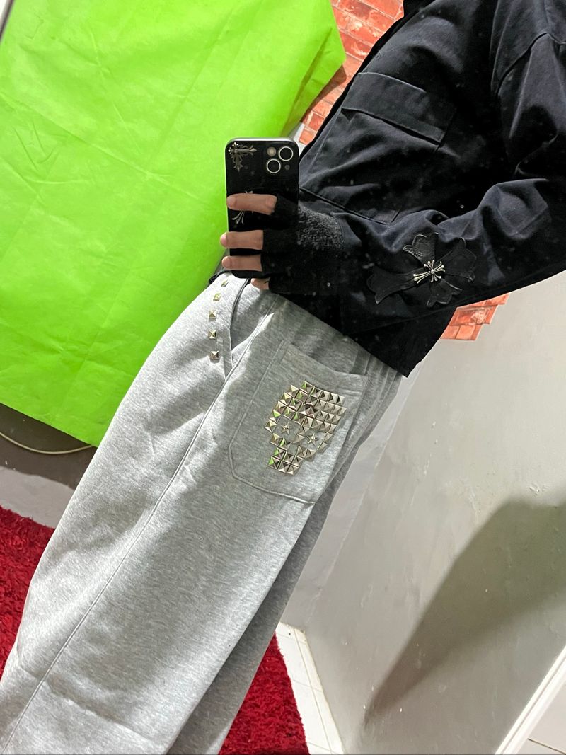 baggy sweatpants grey crossed skull, foto 9