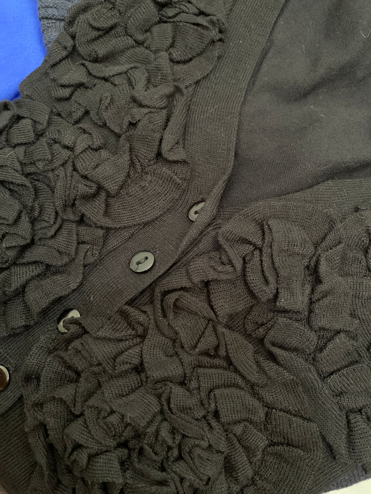 #Black #Cardigan with ruffle on detail, foto 2