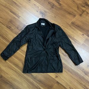 AGS faux leather blazer