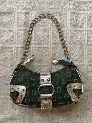 vtg denim silver shoulderbag