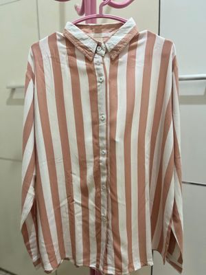 Vintage Luxury Shirt Wanita white tan