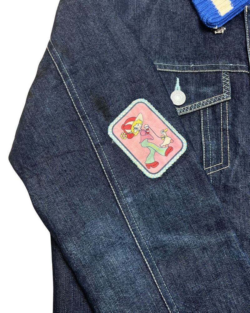 Angel Blue Knit Collar Denim Jacket, foto 6