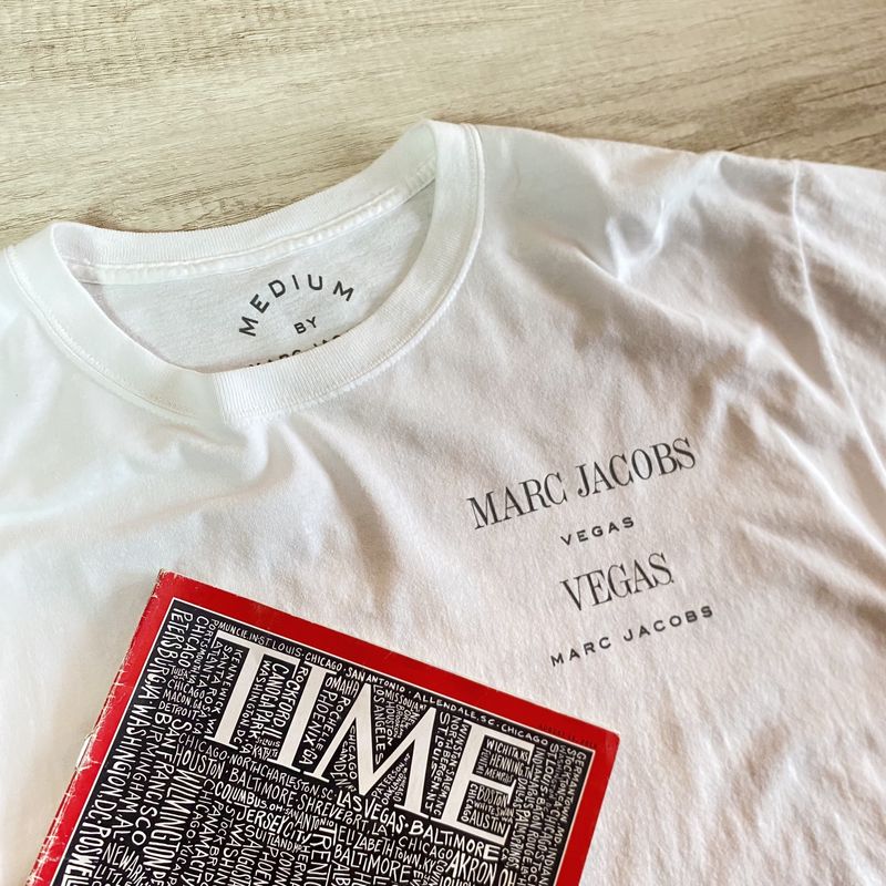 Marc jacobs Kaos Vegas Vegas Putih Second Original, foto 5