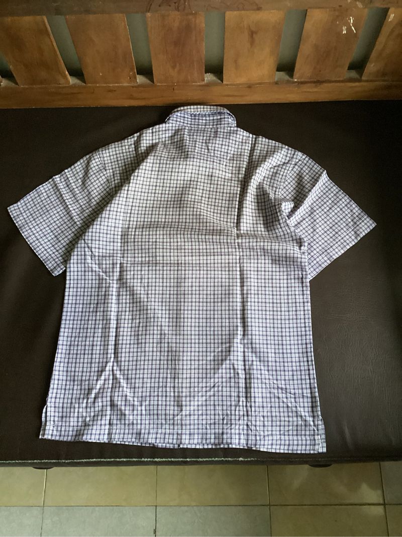 Flanel Baju kemeja C4su4l4nd Whte navy basic, foto 5