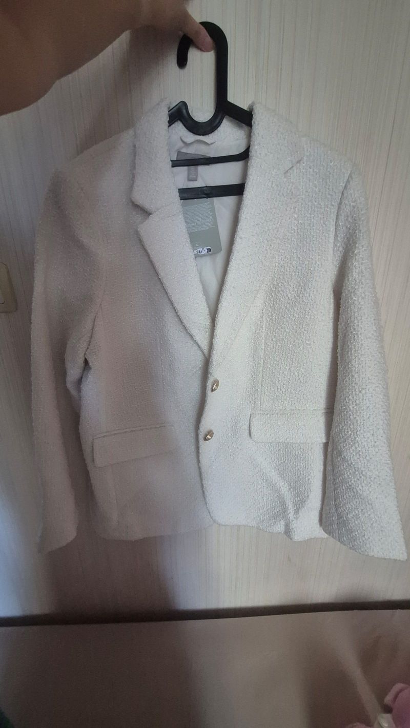 H&M Tweed Blazer White, foto 2