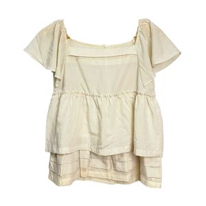 Y2K Coquette Blouse Wanita cream