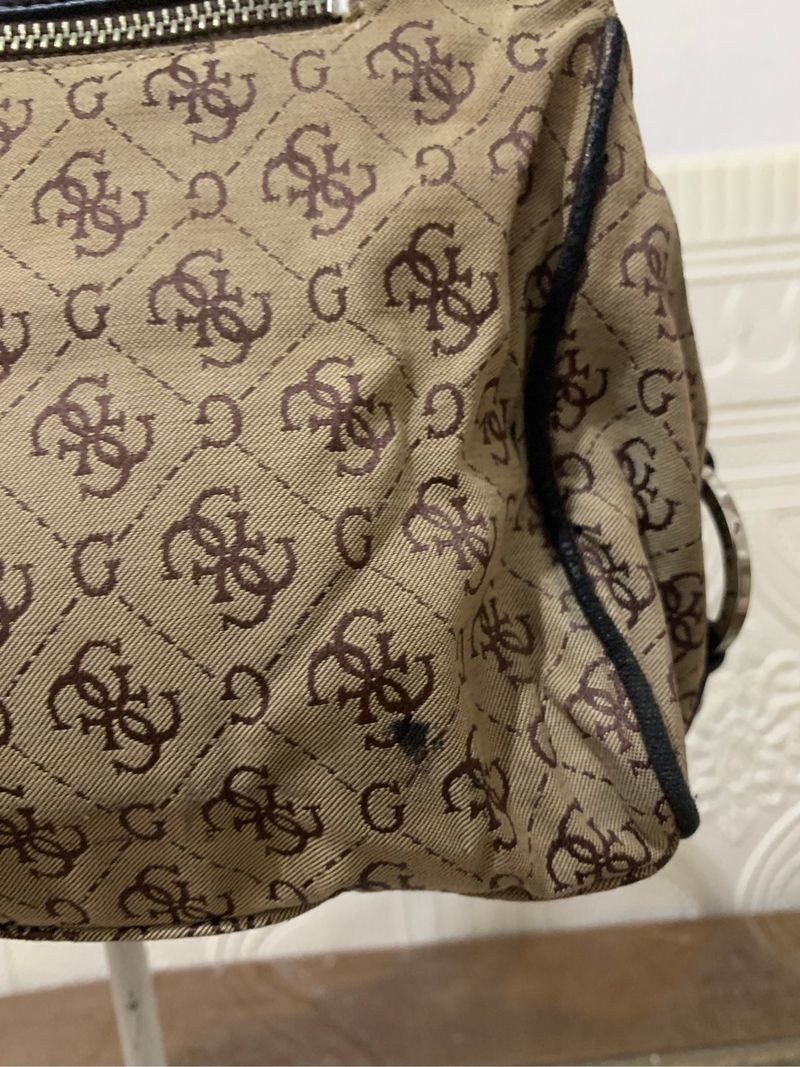 authentic vintage guess monogram double pocket shoulder bag, foto 6