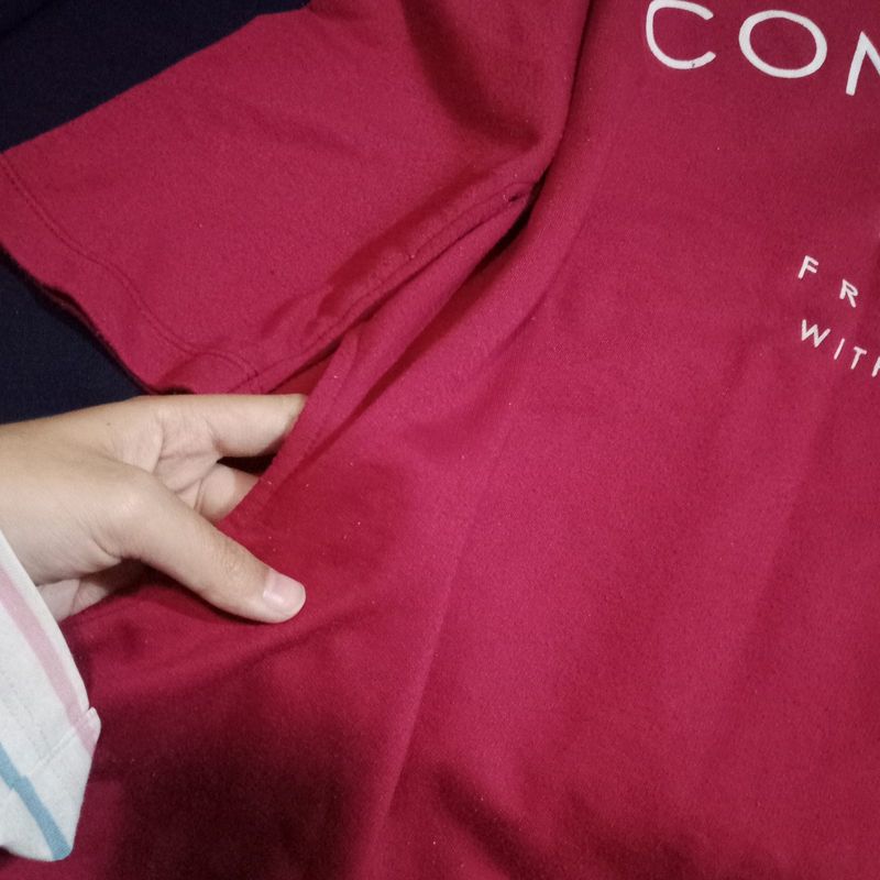 Kaos lengan 3/4 maroon, foto 3