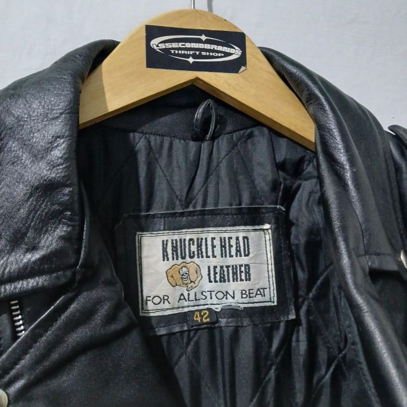 Vintage 90s Knuckle Head Leather Jacket - Schott perfecto, foto 6