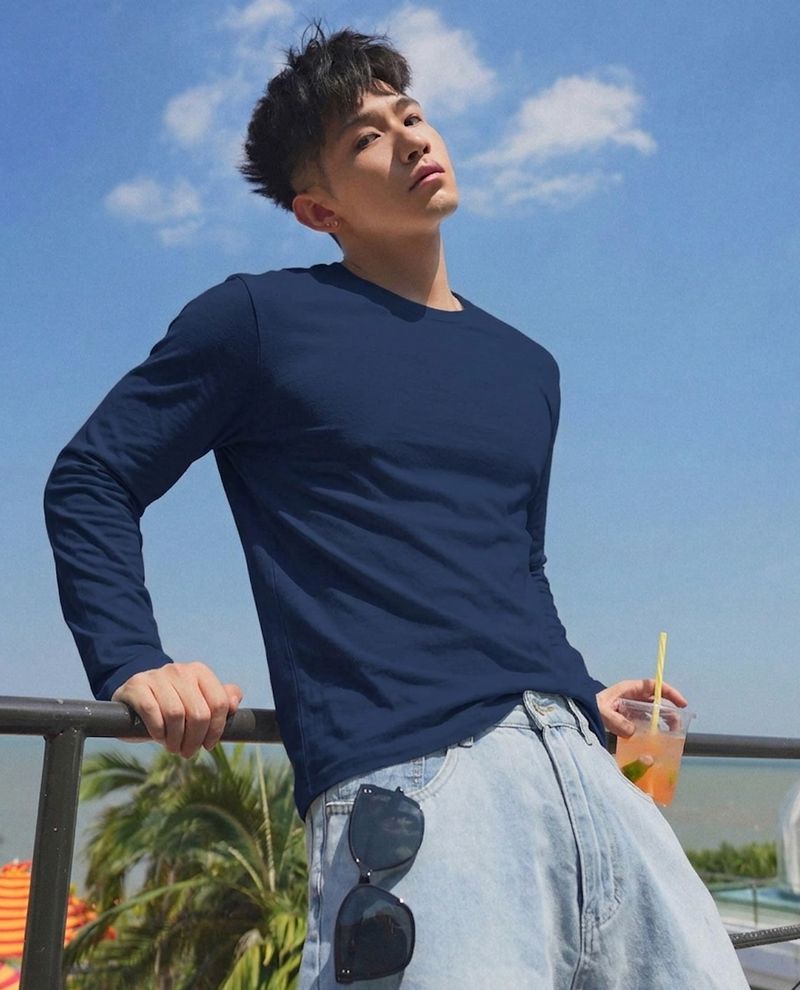 H&M Blue Slimfit Longsleeve, foto 6