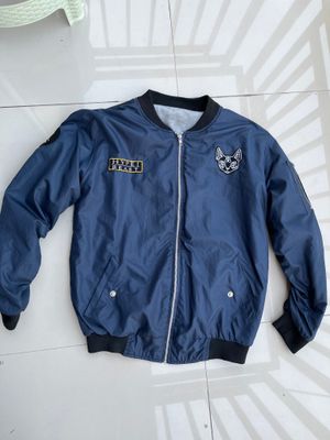 Streetwear Biker Bomber jacket Pria navy