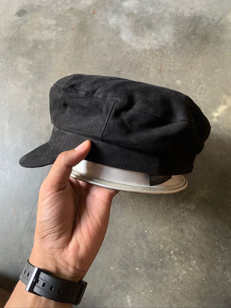 H&m news boy suede cap black, foto 4